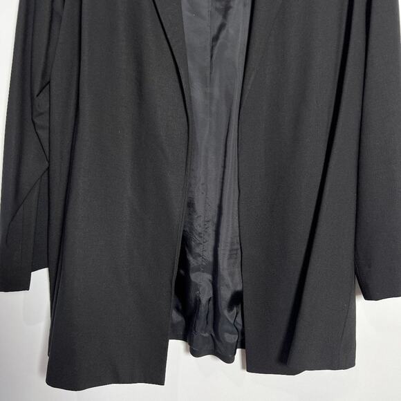 Eileen Fisher Open Front Wool Blazer Jacket SIZE M Black Italian Fabric - Picture 11 of 13